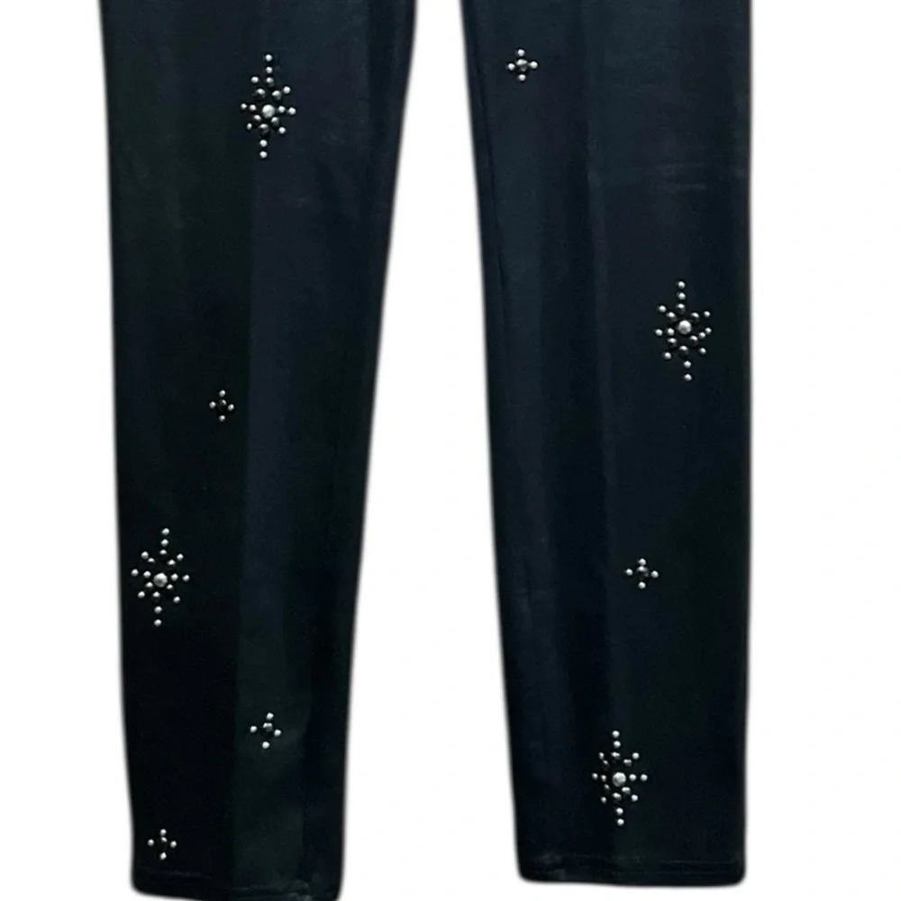 Free People Embellished Vegan Skinny‎ Pant in Black Size 28